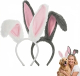 Bunny Ears Headband, Bendable Plush Rabbit Ears Hairband Headband Easter Hair Accessories for Bunny Costume, Cosplay Party, Womens Fashion Headbands