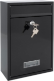 Burg Wachter Style Wall Mounted Steel Lockable Weather Resistant Post Box 31×21.5x7cm – Black