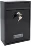Burg Wachter Style Wall Mounted Steel Lockable Weather Resistant Post Box 31×21.5x7cm – Black