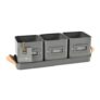Burgon & Ball 3 Herb Pots in a Leather Handled Tray – Charcoal