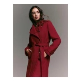 Burgundy Red Formal Funnel Neck Coat