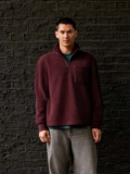 Burgundy Red Quarter Zip Borg Fleece – Free C&C