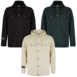 Button Fasten Hooded Overshirt Jacket (3 colours available) with Code