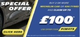 Buy 2 or more Michelin car or 4×4 tyres in July and claim up to £100 back