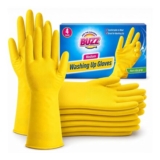 Buzz 4 Pairs Washing up Gloves, Medium Yellow Latex – £4.49 S&S