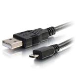 C2G 1M USB-A 2.0 Male to Micro USB-B Male Extension Cable (3.3 Foot) Short PS4 Controller Charger Cable, black