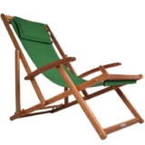 CASARIA Deck Chair Green Acacia Wood