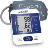 CAZON Blood Pressure Monitors Large Cuff Blood Pressure Machine BP Monitor Upper Arm BP Cuff for Home Use Heart Rate Hypertension Monitor, Cuff 22-40cm LCD Display (Blue)