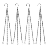 CERCTLA 4pcs Black Heavy-Duty Hanging Basket Chains, 3-Point