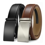 CHAOREN Leather Belts for Men 2 Pack – Ratchet Belt 1 3/8 in Gift Set Box –