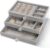 CHARMDI Acrylic Jewellery Box for Women with 3 Drawers, Girls Jewellery Storage with Dividers,Organiser box for Rings Bangle Bracelet Necklace and Earring Grey