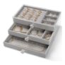 CHARMDI Acrylic Jewellery Box with 3 Drawers and Dividers – Grey