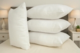 CHILIMILII Hollow Fibre Filled Bed Pillows 4 Pack -Stomach, Back and Side Sleepers-Bounce Back-Soft Medium Support Cushions Hotel Quality-Hypoallergenic-50x75cm Approx