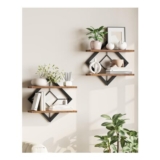 CHOEZON Diamond-Shaped Floating Wall Shelves Rustic Brown 2-Pack