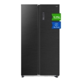 CHiQ JKR525WGE 525 L 91 cm Side-by-Side Total No Frost American Fridge Freezer, Premium Black Steel, E Rated