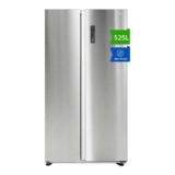 CHiQ JKR525WSSE 525L 91cm Side-by-Side Total No Frost American Fridge Freezer, Stainless Steel, E Rated