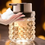 CICUFY Glass Hand Foaming Soap Dispenser with Silver Pump