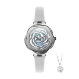 CIGA Design Denmark Rose Quartz Watch with Leather Strap