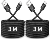 CLEEFUN USB C Charger Cable (3M, 2Pack), Black Long USB A to Type C Fast Charging Braided Lead sold by Cleefun EU FBA