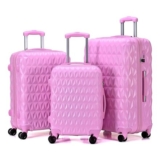 CMY Hardshell Suitcase Pink, 3 Piece Full Luggage Set