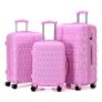 CMY Hardshell Suitcase Pink, 3 Piece Full Luggage Set
