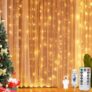 CNMTCCO Curtain Fairy Lights Indoor, 3m x 3m 300 LED Christmas Window Lights USB Powered, Waterfall Hanging String Light Waterproof with 8 ModesTimer for Bedroom/Wedding/Xmas Decorations, Warm White