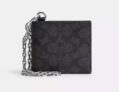 COACH Billfold Wallet With Chain In Signature Canvas