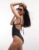 COLLUSION Scoop Neck Swimsuit in Black, sizes 4 – 18