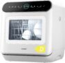 COMFEE Table Top Dishwasher 73 Programs Mini Tabletop Dishwasher No Plumbing, 6L Built-in Water Tank, Hygiene Wash, Auto Door Open Drying, Baby Care, Energy Class D- White