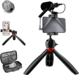 COMICA CVM-VM10-K2 Pro, Mobile Phone Video Microphone Vlogging Kit for Sony, Canon, Nikon DSLR Camera, iPhone 15, Samsung,for YouTube,TikTok with Shotgun Microphone Tripod Phone Holder Carrying Case