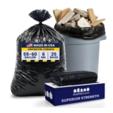 CON55X6 Trash Bags, 55-60 Gal, 6 Mil, 36×58, 25 Ct