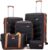 CONCEPTEN Expandable Hardshell Luggage Set 5 Piece, 22x14x9 Airline Approved Carry On, 20/24/28 Suitcase Set with TSA Lock, Spinner Wheels, ABSPC (Black)