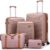 CONCEPTEN Expandable Hardshell Luggage Set 5 Piece, 22x14x9 Airline Approved Carry On, 20/24/28 Suitcase Set with TSA Lock, Spinner Wheels, ABSPC (Champagne Gold)