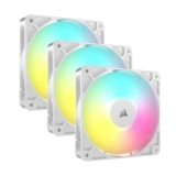 CORSAIR RS120 ARGB 120mm PWM Fans Daisy-Chain Connection Low-Noise Magnetic Dome Bearing Triple Pack White