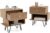 COSTWAY Bedside Tables Set of 2, Wooden Nightstand End Sofa Side Table with Removable Storage Drawer and Open Shelf, Metal Feet Irregular Bedside Cabinet for Living Room Bedroom (Natural)