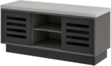 COSTWAY Cubby Shoe Bench, 2-Tier Shoe Storage Rack with 6 Storage Compartments, 3 Adjustable Shelves & 2 Sliding Doors, Entrance Shoe Cabinet for Hallway Bedroom Living Room (Grey Dark Grey)
