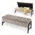 COSTWAY Storage Ottoman Bench with Flip-Top Tufted Wood Legs