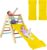 COSTWAY Toddler Climbing Frame, Kids Wooden Montessori Triangle Climber with Double Sided Ramp, Indoor Play Gym for Boys Girls (Multicolor)