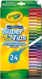 CRAYOLA SuperTips Washable Markers – Assorted Colours (Pack of 24) Premium Felt Tip Pens That Can Easily Wash Off Skin & Clothing Ideal for Kids Aged 3