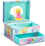 CRAZE MUSIC BOX Mermaid Music box with melody, jewellery box for girls with rotating mermaid, mirror and drawer