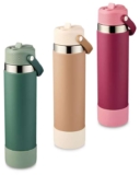 CROFTON Straw Lid Water Bottle – Burgundy, Brown, Green or Blue