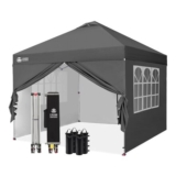 CROWN SHADES 3m X 3m Pop up Gazebo with 4 Sides, Waterproof Event Shelter