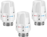 CROWNSHOP 3PCS Thermostatic Radiator Head Thermostatic Radiator Valve Heating System Temperature Control Heads for Home Office