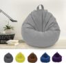 CROWNSHOP Bean Bag Chair Cover, 80x90cm Lazy Beanbag Chair Without Filling, Bean Bags Cover for adult Outdoor and Indoor Relaxation, Lounge Chair, Bedroom Cushion (light gray)