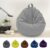 CROWNSHOP Bean Bag Chair Cover, 80x90cm Lazy Beanbag Chair Without Filling, Bean Bags Cover for adult Outdoor and Indoor Relaxation, Lounge Chair, Bedroom Cushion (light gray)
