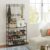 CROWNSHOP Coat Rack Stand with Shoe Rack and Free Standing Hall Tree with Shoes Storage Bench Removable Hall Tree Matte Steel Frame Hat for Storage Height 169 cm (Black)