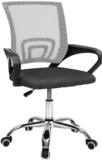 CROWNSHOP Ergonomic Office Chair with Lumbar Support – Adjustable Height Mesh Computer Chair 360 Swivel Executive Desk Chair for Home Office Grey