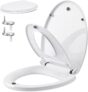CROWNSHOP Family Toilet Seat Soft Adjustable Soft Close Toilet Seat Potty Training with 360 Degree Adjustable Hinges for Toddlers Adults