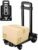 CROWNSHOP Folding Hand Truck 75kg Sack Barrows 4 Wheels Lightweight Luggage Trolley Alloy Heavy Duty Sack Truck with 2 Elastic Ropes for Travel Moving Office Shopping Industrial Warehouse