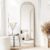CROWNSHOP Full Length Mirrors 160x50cm Free Standing Arched Aluminium Alloy Tempered Glass Floor Mirror Wall Full Body Large Hanging Mirror For Hallway, Living Room, Bedroom (160x50cm-Gold)